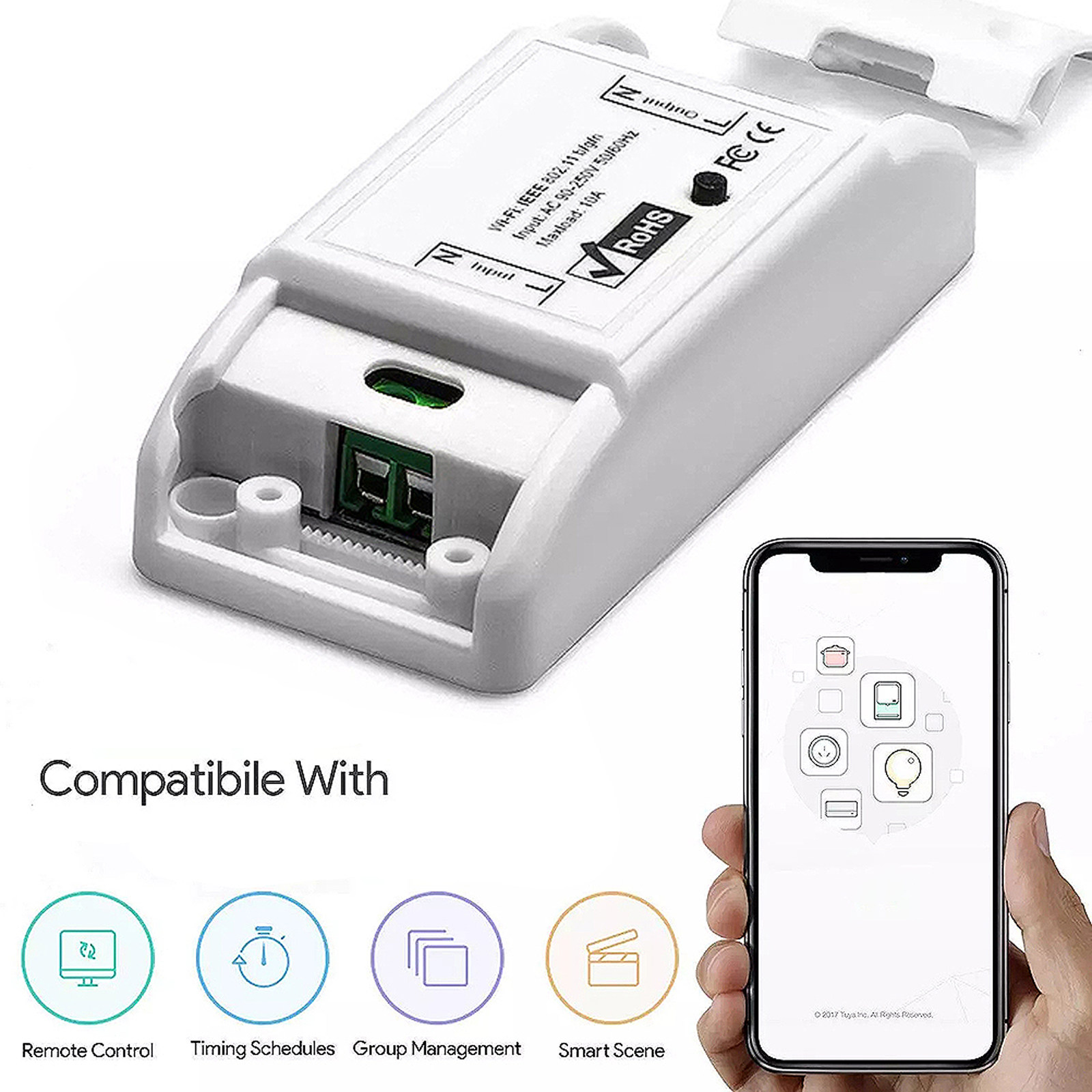 Smart Light Switch Wifi - 1 buah Konektor Sakelar Pintar WiFi,