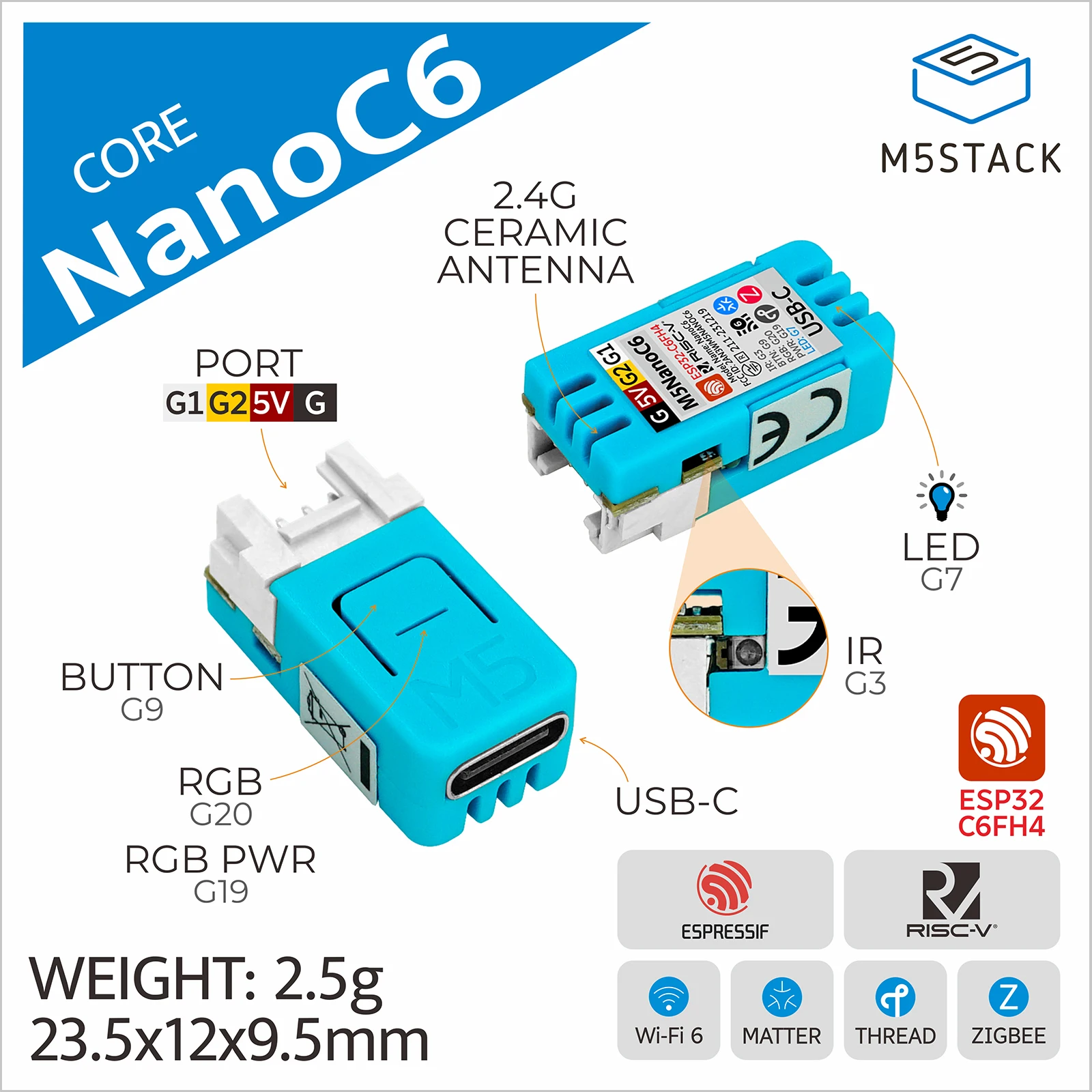 M5Stack NanoC6, Papan Pengemba - Esp32 Smart Home Kit ulasan dan harga