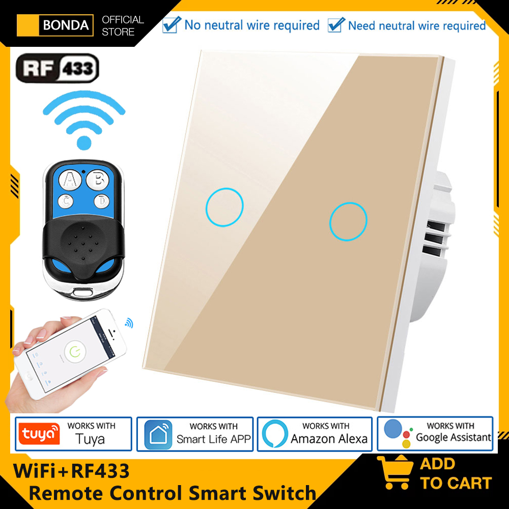Tuya EU WiFi + RF433 Sakelar R - Smart Light Switch Wifi ulasan dan harga